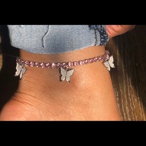 Pink Rhinestone Anklet 💖✨